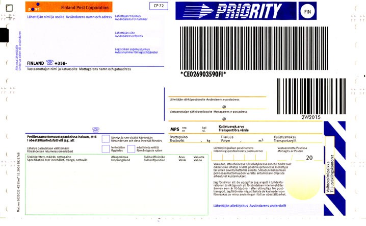 Priority-paket adresskort